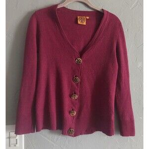 Tory Burch Sweater Women S,100% Merino Wool,small repairable hole,purple, Pretty